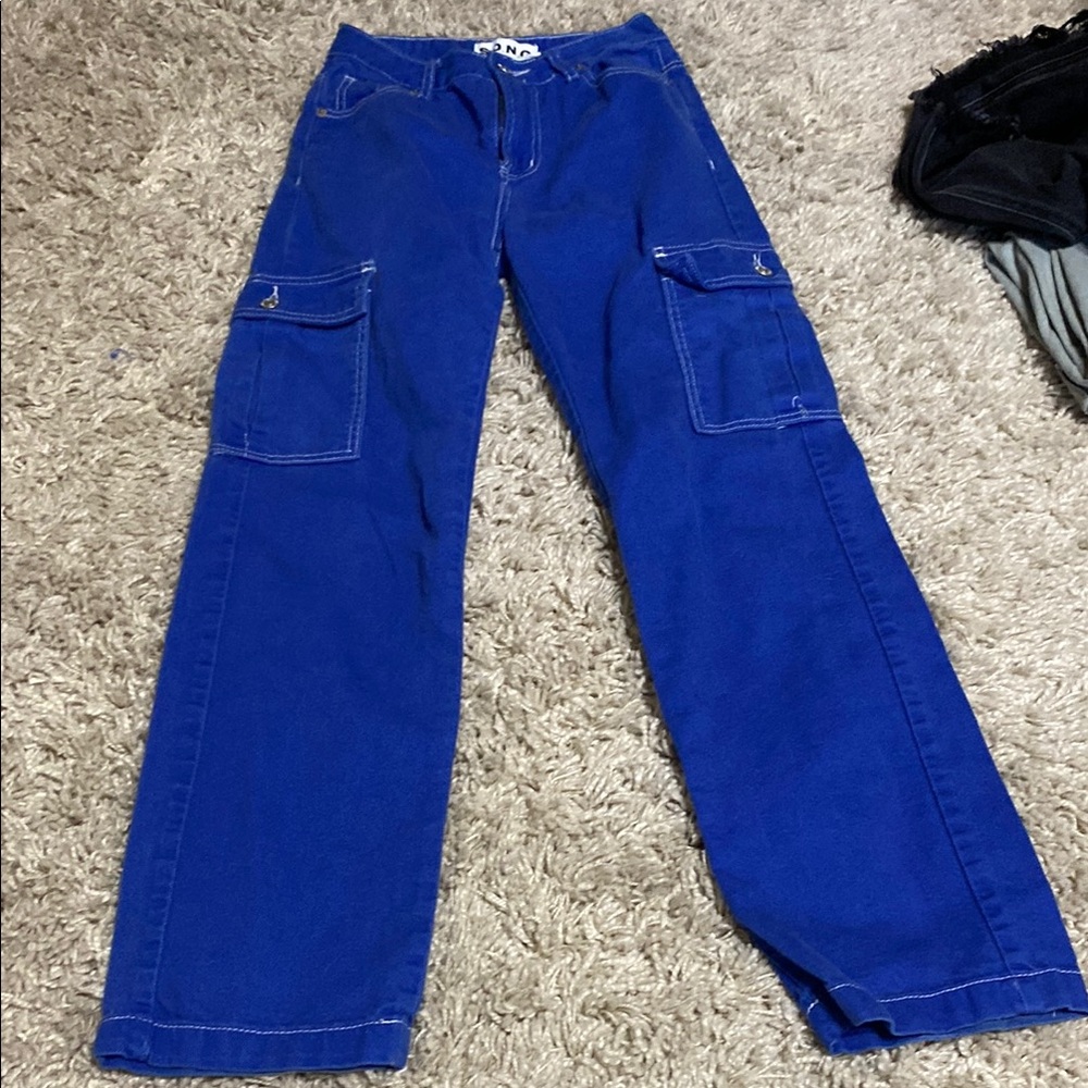 Blue Cargo Pants